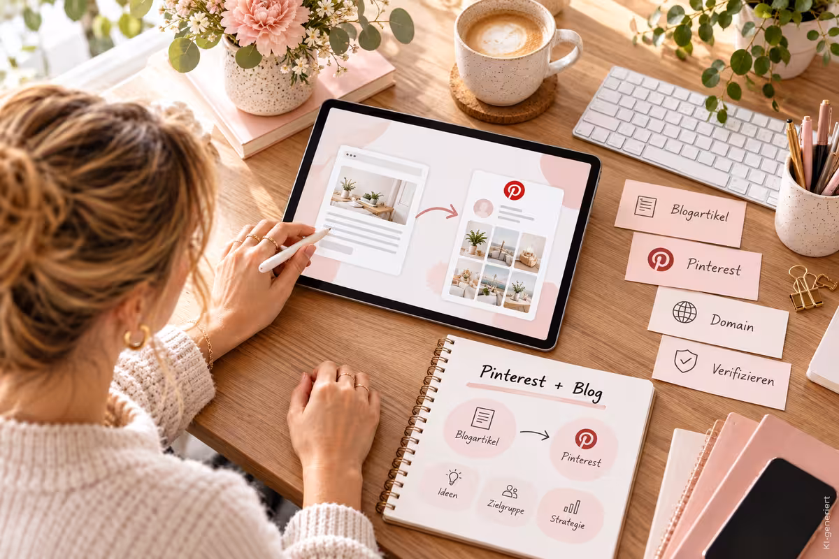 Beitragsbild zum Thema: Pinterest Blog verbinden: Konto und Website einrichten